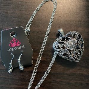 Heart necklace & earring set
